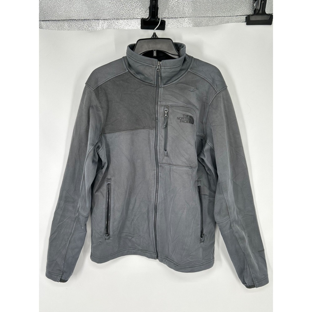 The North Face Apex Barrier‎ Windwall Jacket Men's M Grey Fleece Lined Full Zip